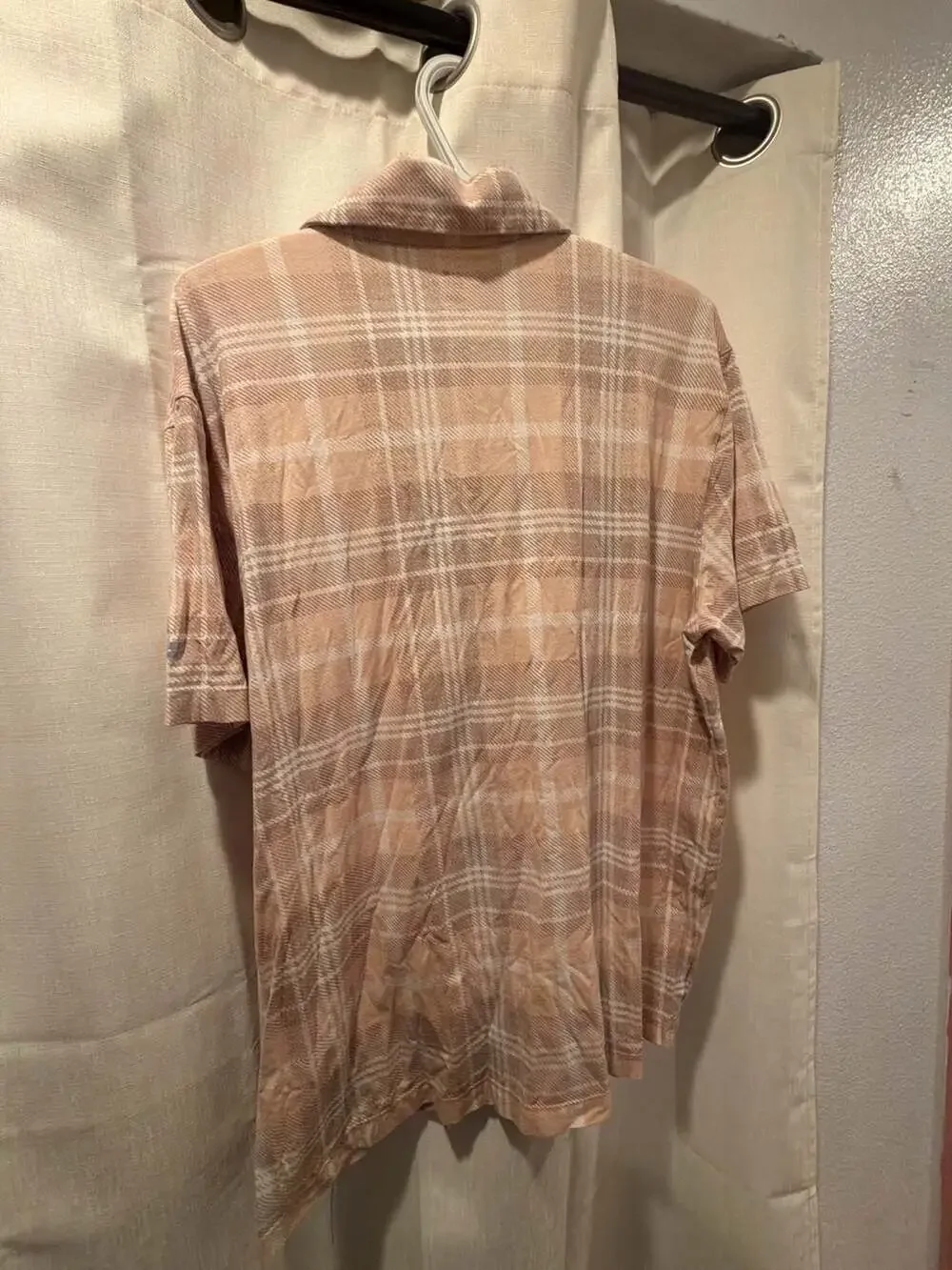 Fabletics The 24-7 Polo Shirt Plaid Short Sleeve